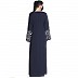 Abaya with embroidery sleeves- Navy Blue Abaya with embroidery sleeves- Navy Blue